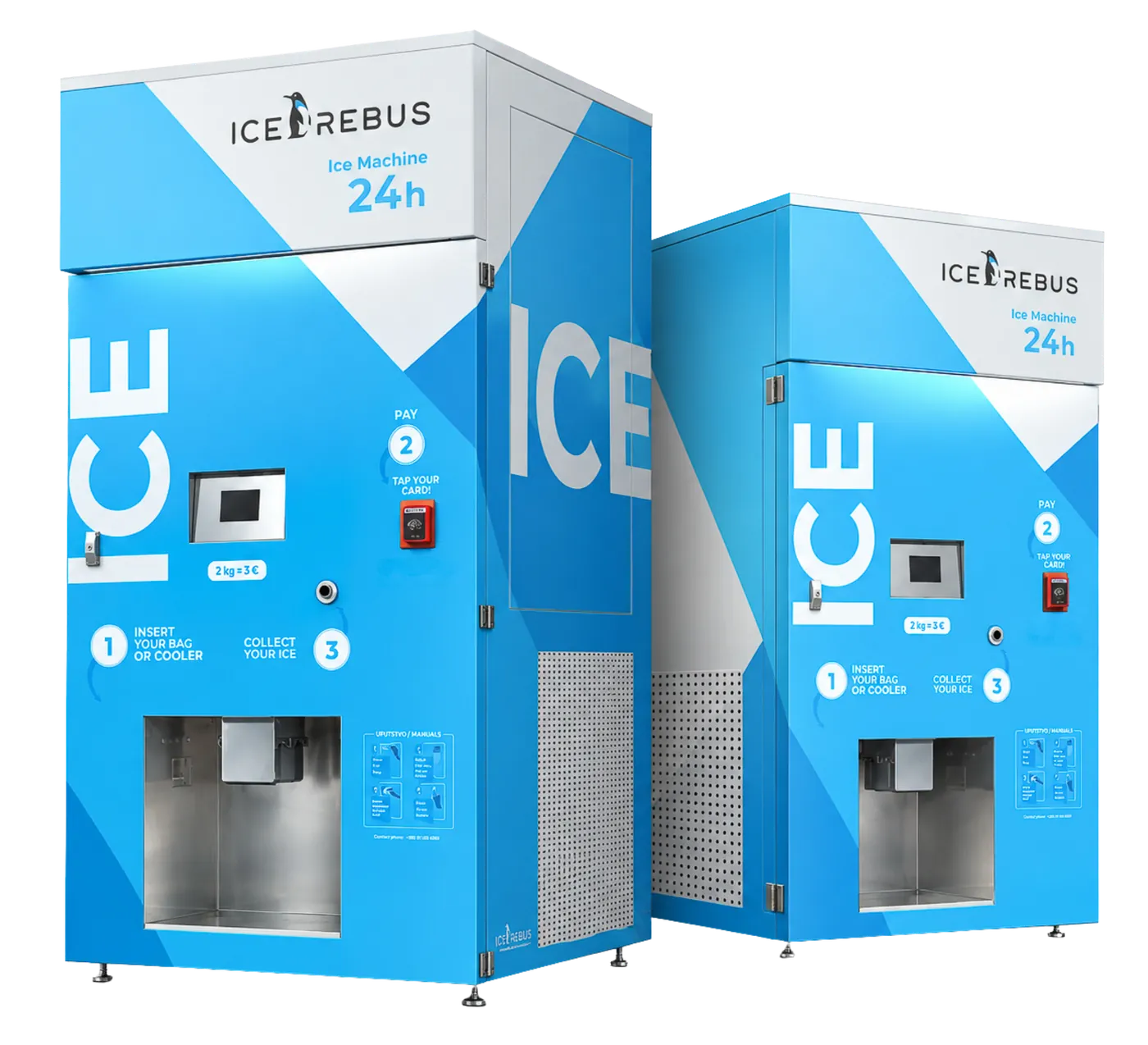 IceRebus intelligent ice vending machines with contactless payment and IoT monitoring